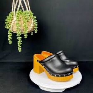 Altar'd State Rachele Black Studded Clog Mules